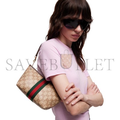 GUCCI SMALL POUCH WITH STRAP AND WEB 876055 (21.5*16*13.5cm)